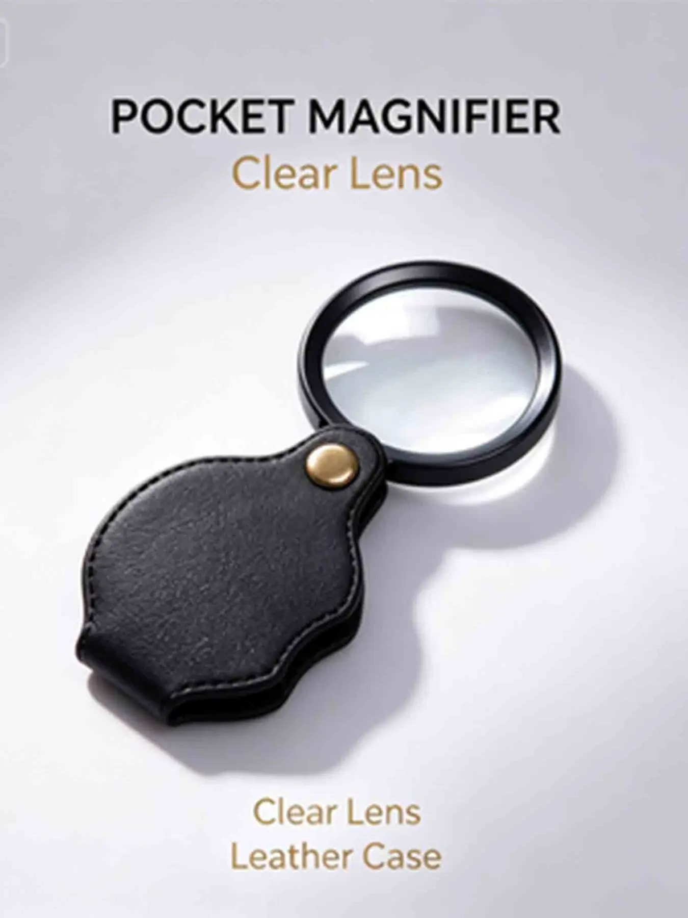 Portable Folding Pocket Magnifier with Case, Mini Handheld Magnifying Glass for Reading, Coins, Jewelry, Crafts, Travel, Elderly Vision Aid, Accessories