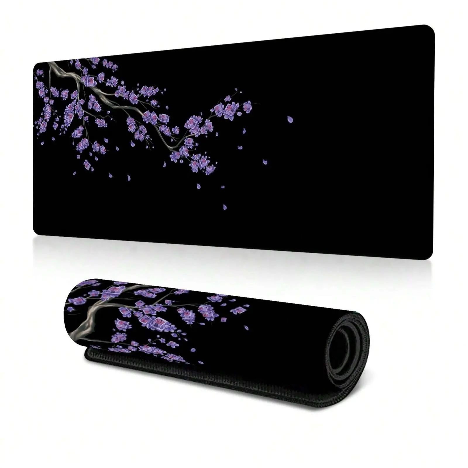 Cherry blossoms Pattern Mouse Pad, 1 Count Extended Large Mouse Mat, Desk Pad, Stitched Edges Keyboard Pad, Non-slip Rubber Base Gaming Mouse Pad, Office Accessories, Non Slip Mousepad