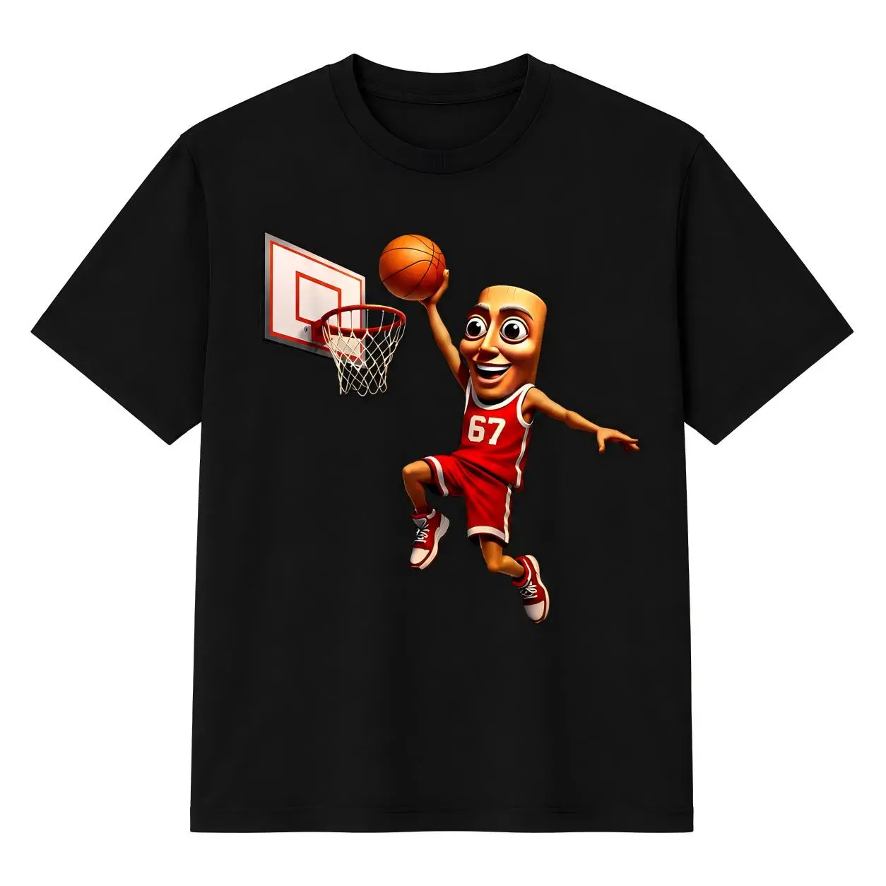 Boys' Short-Sleeve Round Neck 67 Jersey Tung Sahur Basketball Dunk Internet Meme Casual Streetwear Sports Top