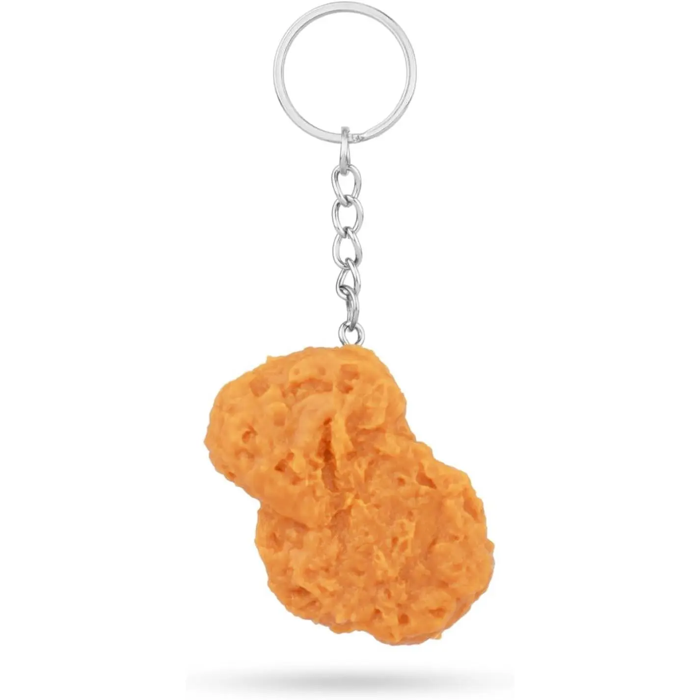 Realistic Chicken Nuggets Key Chain, Creative Imitation Funny Food Keychain Fun Cute Fried Chicken Nugget Key Ring for Suitcases Handbag Purse Novelty Keys Accessories