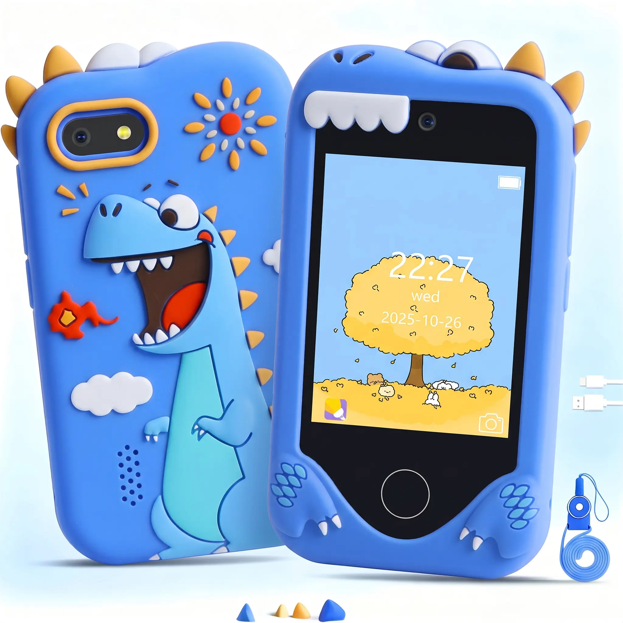 Kids Toy Smartphone with Dual Cameras, Music Player, Story Books, Fun Games & Cute Filters, Early‑Learning Educational Toy for Kids Aged 3+, Ideal Gift for Birthdays & Holidays