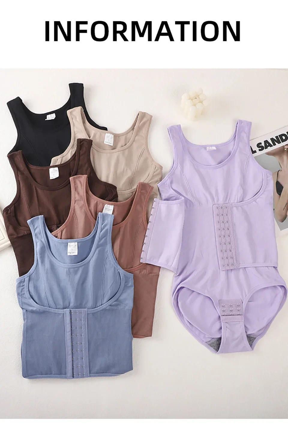 Women Zipper Bodysuit Shapewear For Daily Wear And Posture Support, Integrated Belt Body Shaper Top With Tummy Control, Waist Support, Firm Compression