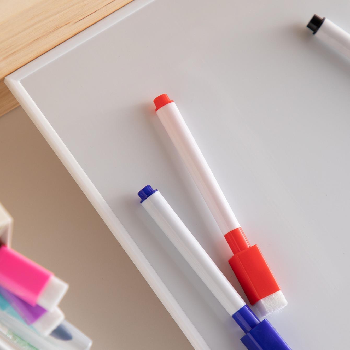 A4 Size Dry Erase Organizing Whiteboard, Magnetic White Board with 3 Dry Erase Marker Pens, Office Presentation Supplies