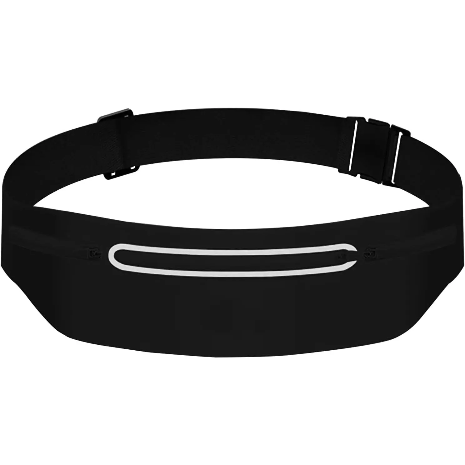 Fanny Packs for Women, Fanny Pack for Men,Adjustable Running Belt  Pack Slim Expandable Pocket Belt Bag, Running Holder Cell Phone Elastic  Pouch Bag 3 Pockets Black
