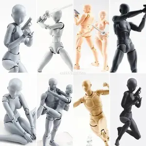 15cm Multi-joint movable Figure SHFiguarts BODY KUN / BODY CHAN Grey / Orange Color Ver PVC Action Figure Collectible Model Toys