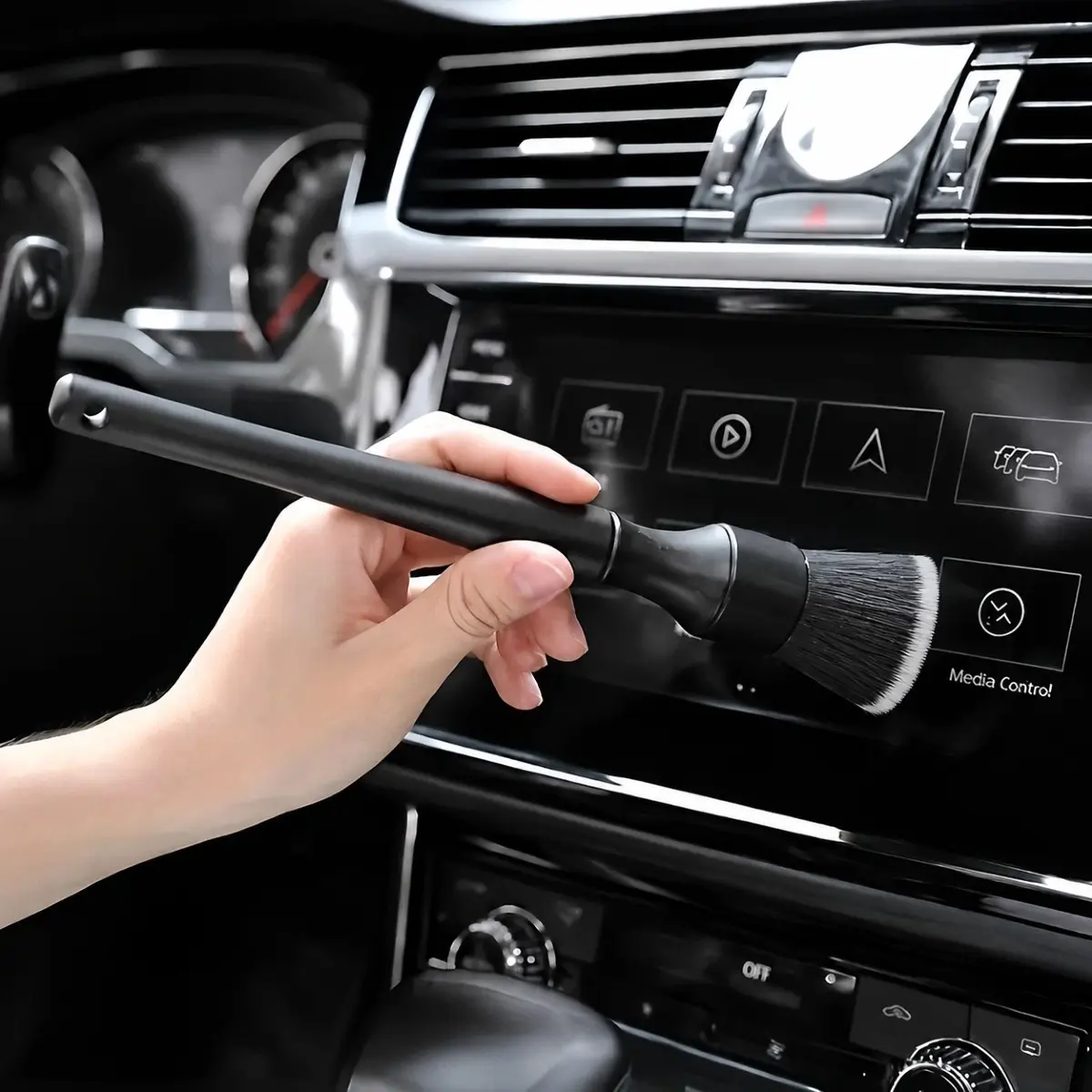 Car Interior Detail Brush Soft Bristle Cleaning Brush Dust Removal Tool Car Internal Clean Tool Dashboard Dust Brush Car Detailing Brushes Car Detailing Tools