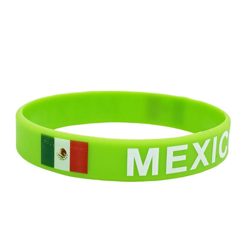 2026 World Cup commemorative silicone bracelet Mexico flag wristband bracelet