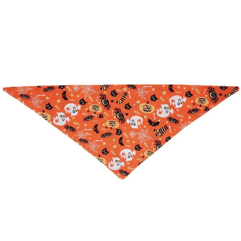Spooky Cute Halloween Dog Bandana| Pumpkin & Spiderweb Pet Triangle Scarf| Washable Puppy & Cat Bib Accessories