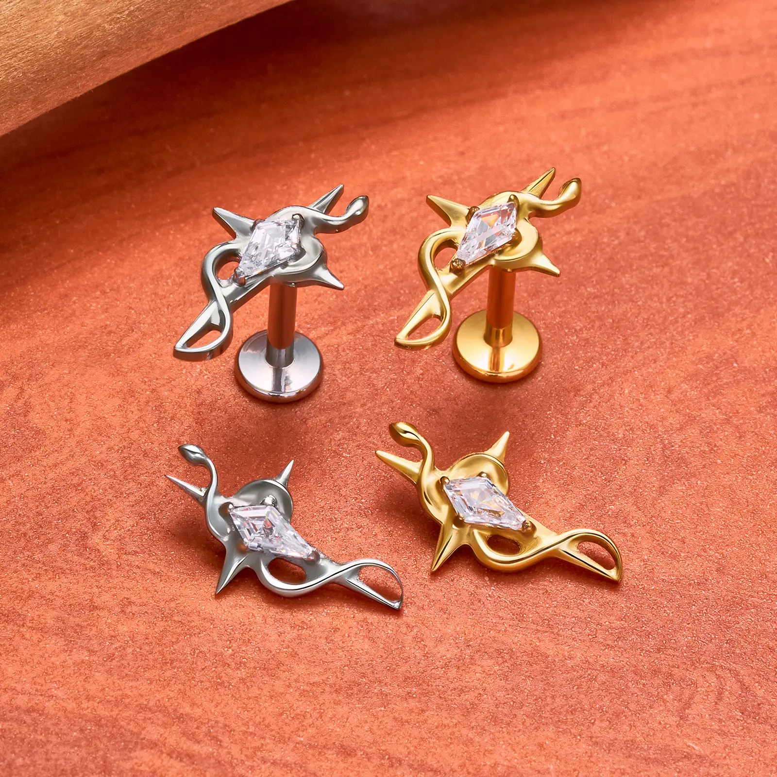 Snake Stud Earrings Gold Silver Snake Earrings Serpent Wrap Design Earrings Unique Everyday Earrings for Women Fashion Ear Jewelry