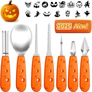 Halloween Pumpkin Carving Kit 22PCS Stainless Steel Carving Tools Set with 15 Stencils & Carrying Bag DIY Jack-O-Lantern 2025 Halloween Gifts for Kids & Adults
