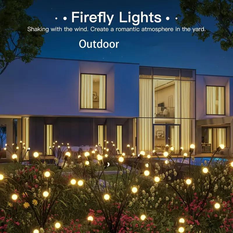 Solar Firefly Garden LED Lights, 16LED Solar Outdoor Swaying Lamp, Cozy Lighting, Warm White Waterproof Solar Lights Outdoor Garden Decorative LED Light for Yard Patio Pathway Landscape, LED Lights