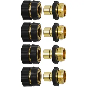 Garden Hose Quick Connector, 3/4 Inch Male and Female Garden Hose Fitting Quick Connector (4 Set)