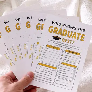 50 Graduation Game Cards, Graduate Party Props, Interactive Table Games, Fun Quiz + Challenge Tasks + Blank Message Cards