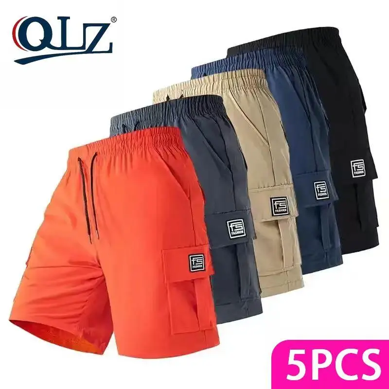 Men's 5 Pack Cargo Shorts, Casual Fitted Cut Activewear with Multi-Pockets, Durable Tear-Resistant Fabric for Summer Outdoor Wear