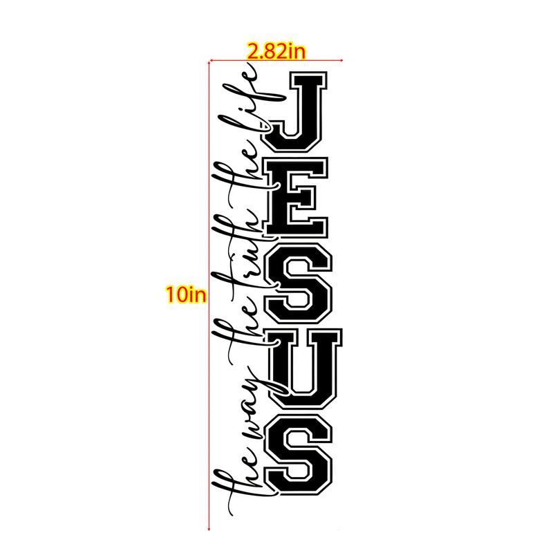 "Christian  John 14:6 DTF Iron-On Vinyl Heat Transfer Stickers - 'The Way The Truth The Life' Scripture Design, Faith Inspired Washable Durable DIY T-Shirt Sweatshirt Tote Bag Decoration"