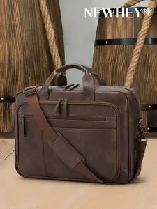 Messenger Bag for Men 16 Inch Laptop Bag, Vintage Leather Laptop Bag, Waterproof Computer Briefcase, Retro Satchel Bag