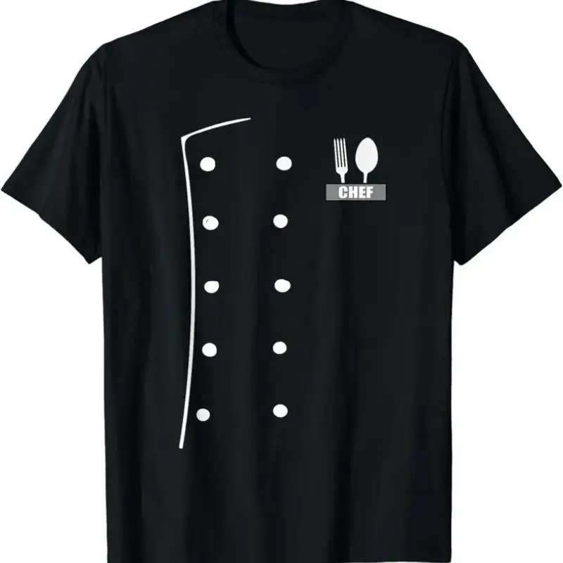 Men's Cotton Chef Costume Coat Uniform - Vintage, Distressed, Festive Funny Cook Jacket for Cooking Workwear