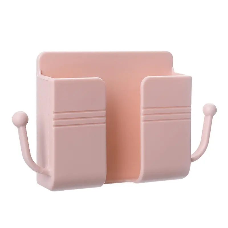 1pc Wall Mounted Phone Charging Storage Box TV Air Conditioner Remote Control Board Storage Box Yellow Storage Rack For Home Phone Holders Phone Caddy