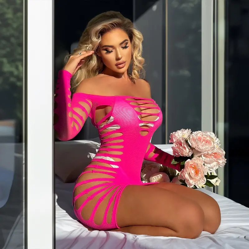 Women's Casual Striped Sheer Hollow Backless Mesh Wrap Mini Dress - Casual Wear for Christmas, Engagement Occasions