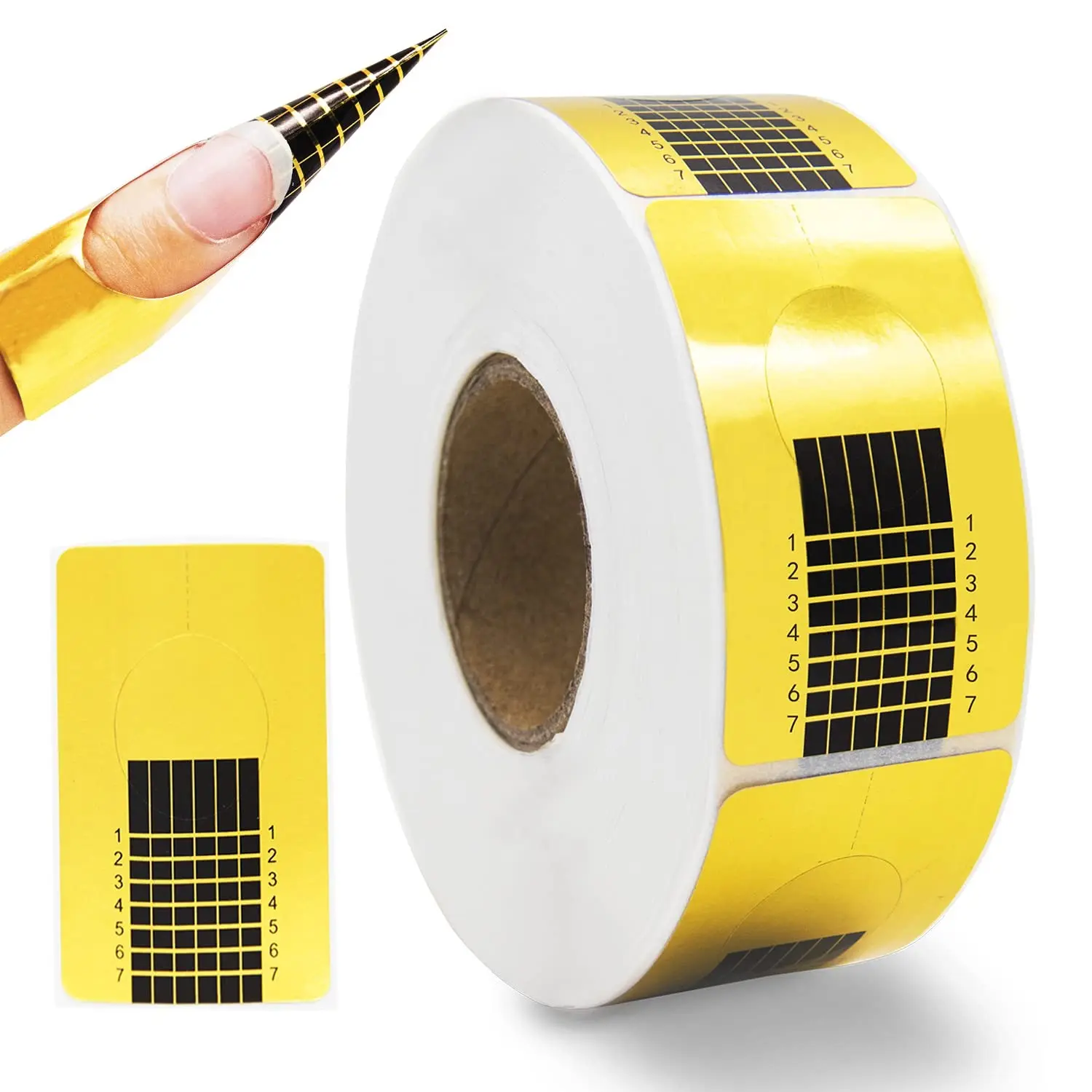 500 PCS Acrylic Nail Forms Rectangle Polygel Nail Forms Nails Extension Form Guide Stickers for Polygel Nails Art Paper Form for DIY Manicure Design
