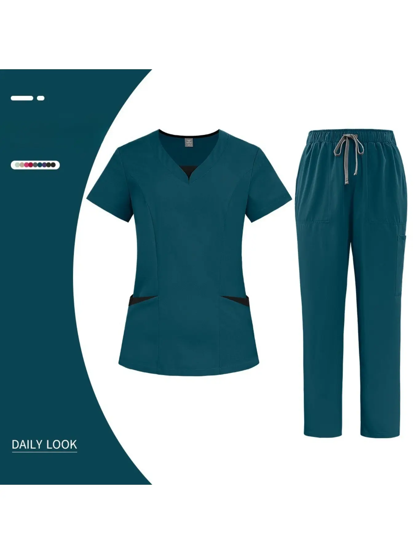 Elastic Quick-Drying Pet Hospital Uniform Soft and Comfortable Male Nurse Uniform Daily Practical Patient Gown Set New Fashion Casual Doctor's Office Daily Suit