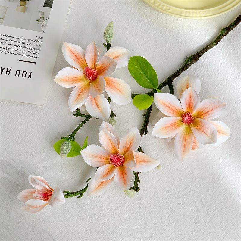 Luxurious Realistic New Chinese Style Magnolia Artificial Flowers, Zen Home & Hotel Decor Floral for Cross-Border