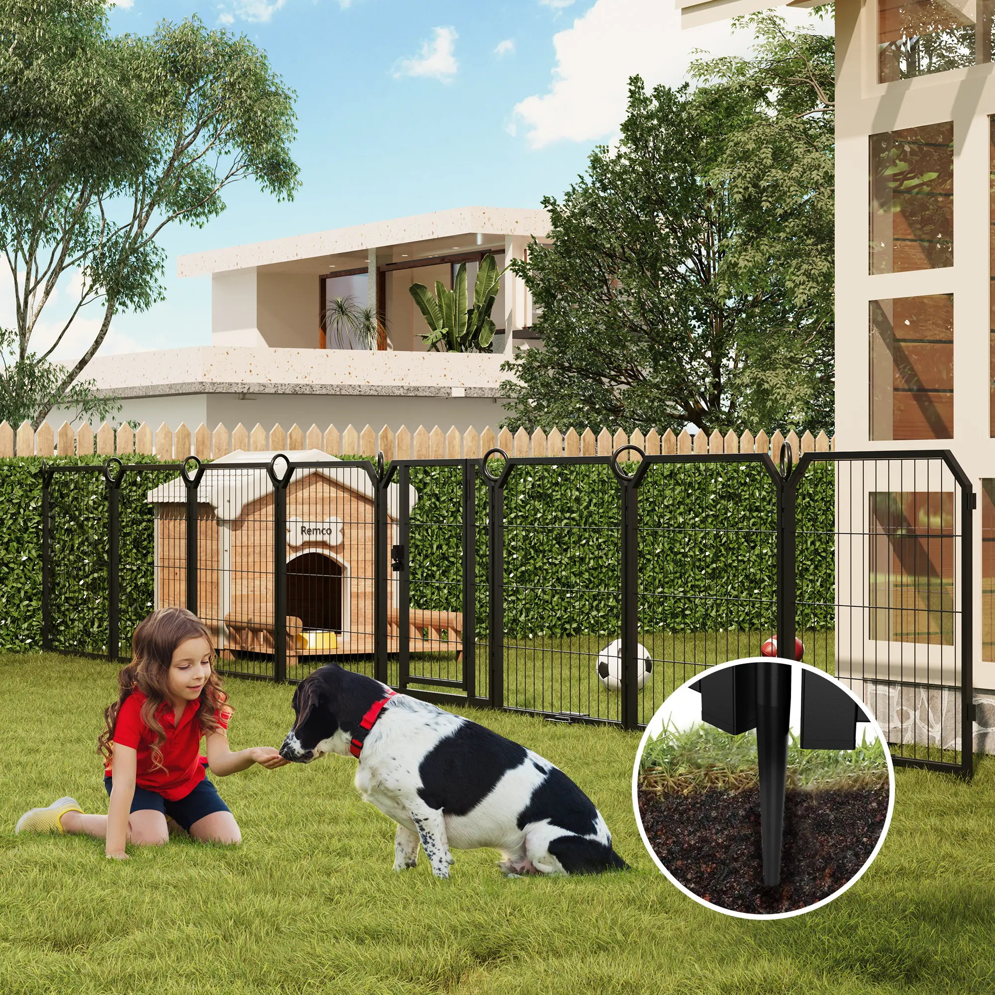 Heavy Duty 8-Panel Metal Dog Playpen, 24in Height Exercise Fence with Gate, Collapsible Portable Indoor Outdoor Pet Enclosure for Small Dogs, Ideal for Camping & Garden
