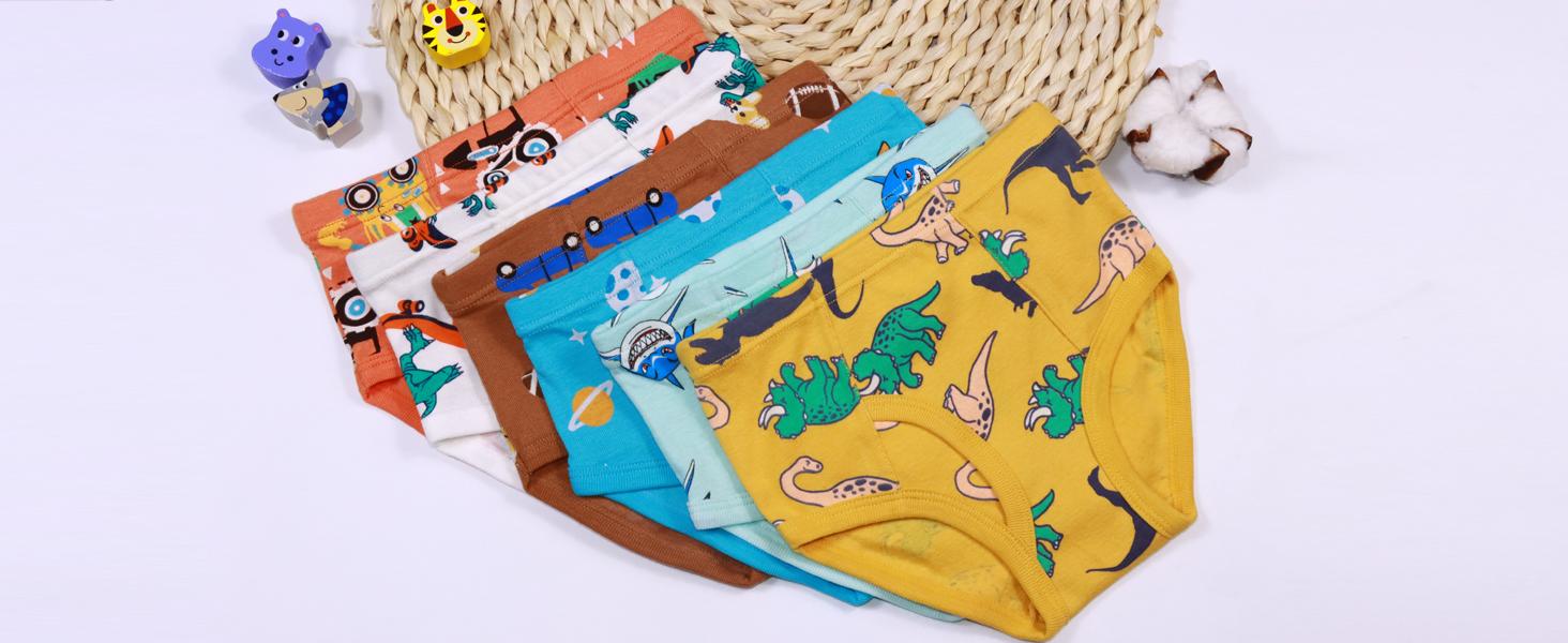 P-UDW02    Boys Soft Cotton Underwear For Toddler Boy Truck Dinosaur Multipacks Briefs Children Undies