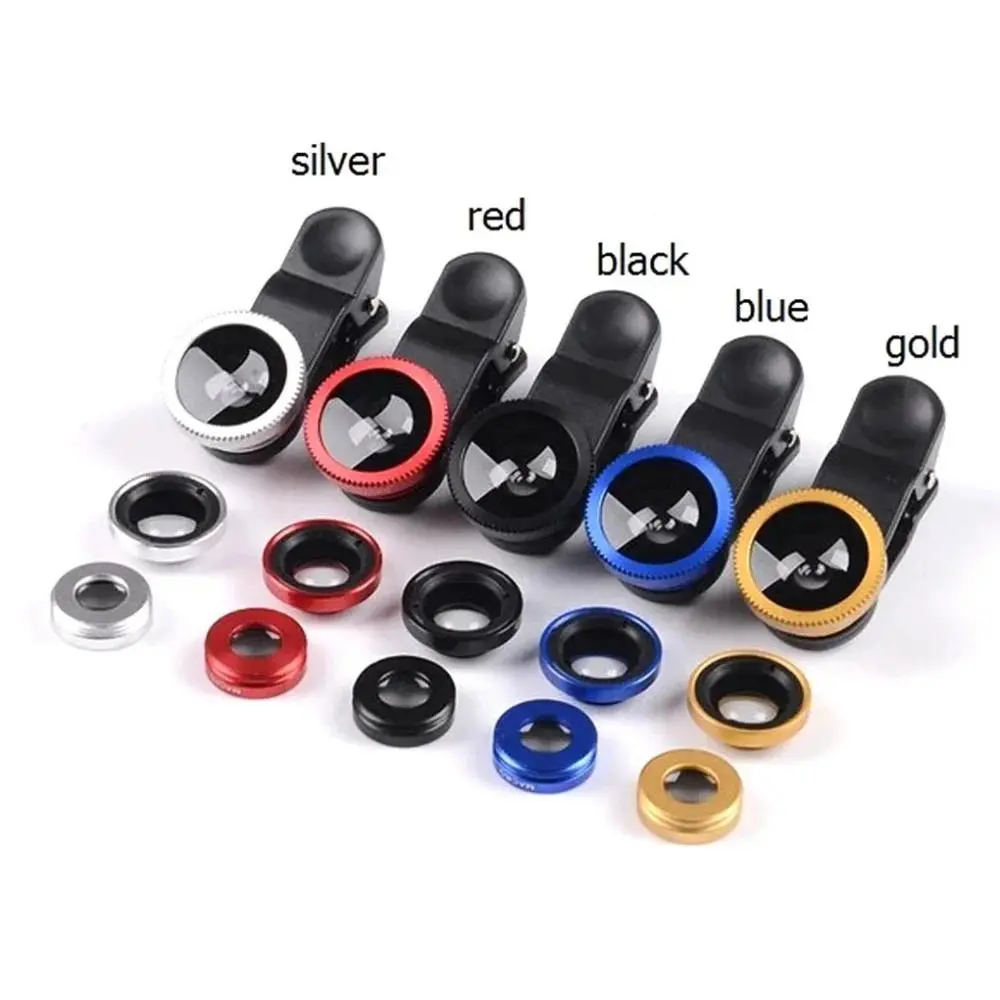 3In1 Mobile Phone Fish Eye+Wide Angle+Macro Lightweight Camera Lens With Clip Universal Cell Phone Lens For iPhone Xiaomi Huawei