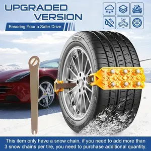 6-Pack Universal Anti-Slip Car Chains, All-Season Snow Tire Chains, Suitable for Suvs and Off-Road Trucks, 165mm-265mm Width