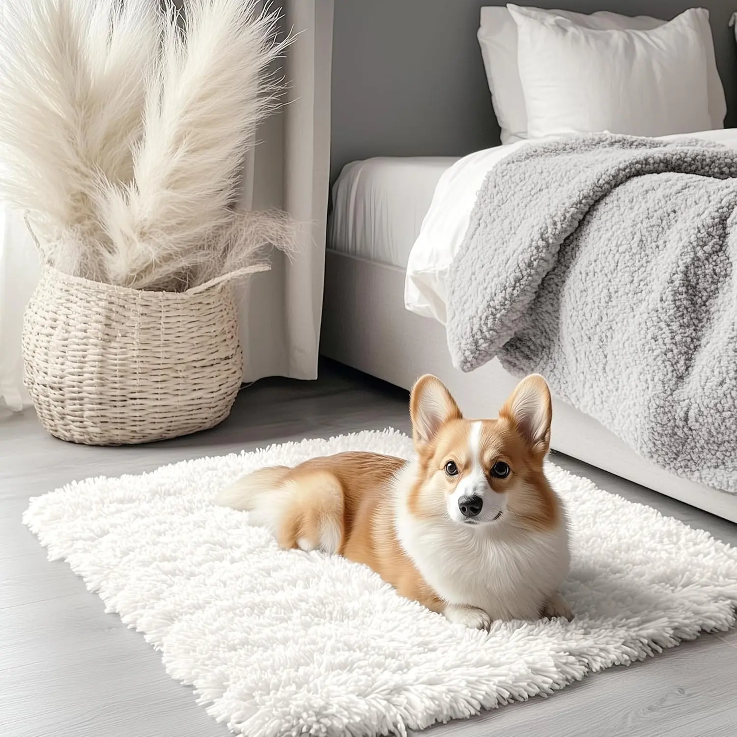 2x3 Machine Washable Small Bedside Rug, Soft Shaggy Entryway Throw Rugs for Bedroom, Living Room, Indoor Carpet for Kids Girls and Boys, Nursery Rooms, Home Decor, Ivory