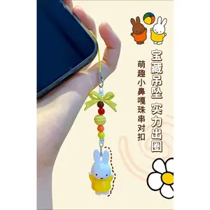 Kawaii Miffy Rabbit Keychain Doll Cutegirlish  Anime CartoonCreative Diy Keychain Schoolbag  Couple Gift