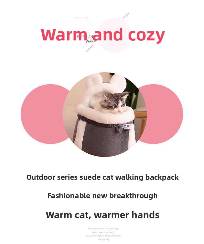 Trendy new cross-border cat bag, warm for winter, portable cat nest for going out, integrated cat cage, pet backpack