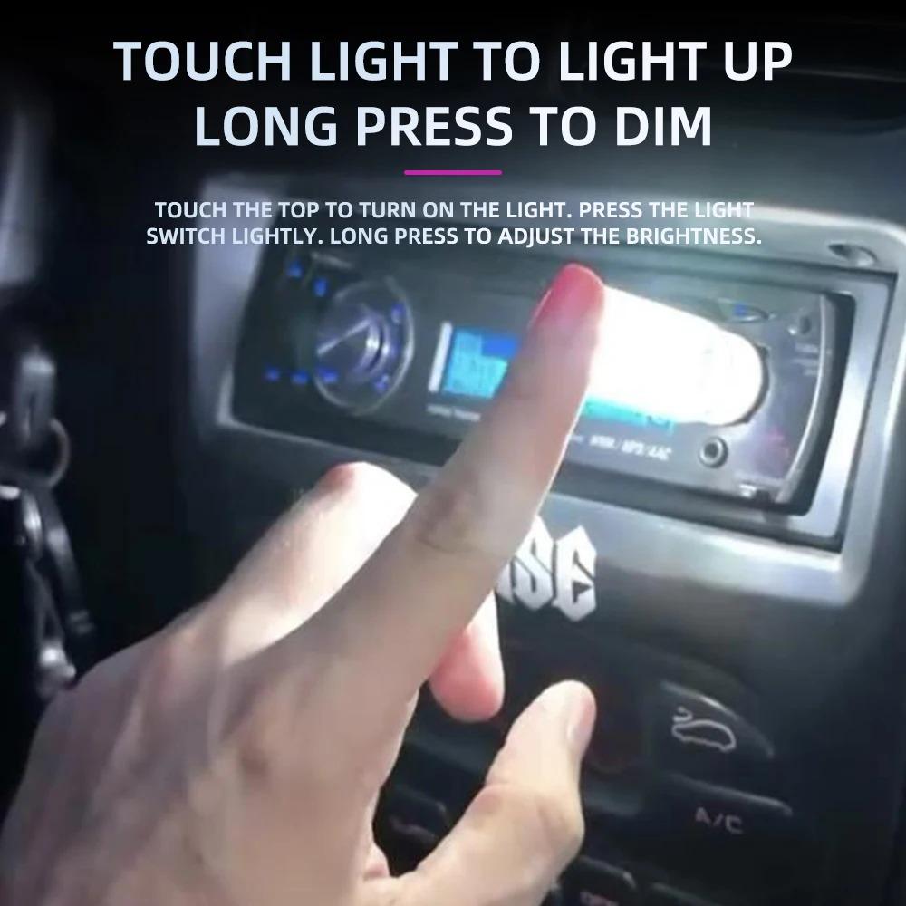 1 USB small night light touch color LED night light in the car ambient light Edison bulb incandescent ceramic light transparent touch bedside sleeping light portable multi-color LED ambient light that lights up