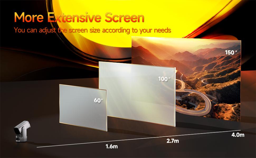 With batteries Rechargeable Mini Android Outdoor projector, 800ANSI native 1080P resolution, auto focus and auto trapezoidal correction, 200-inch screen WiFi6 bt5.2 multi-functional UHD outdoor entertainment projector.