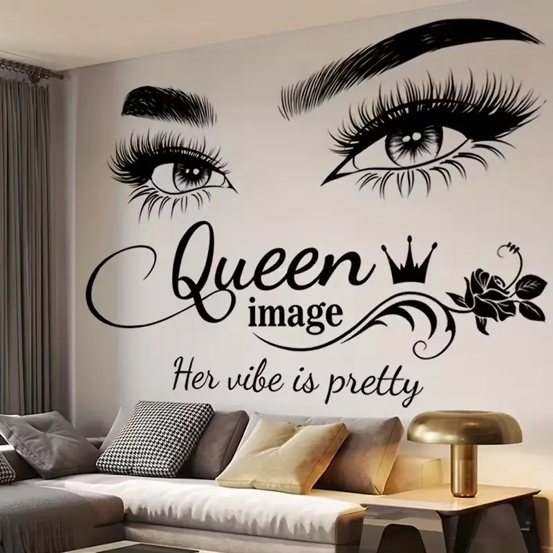 Beautiful Eye Wall Stickers, Decorative Stickers, Removable Self-Adhesive, Queen Atmosphere Wall Decals, Suitable for Living Room Bedroom Home Decor