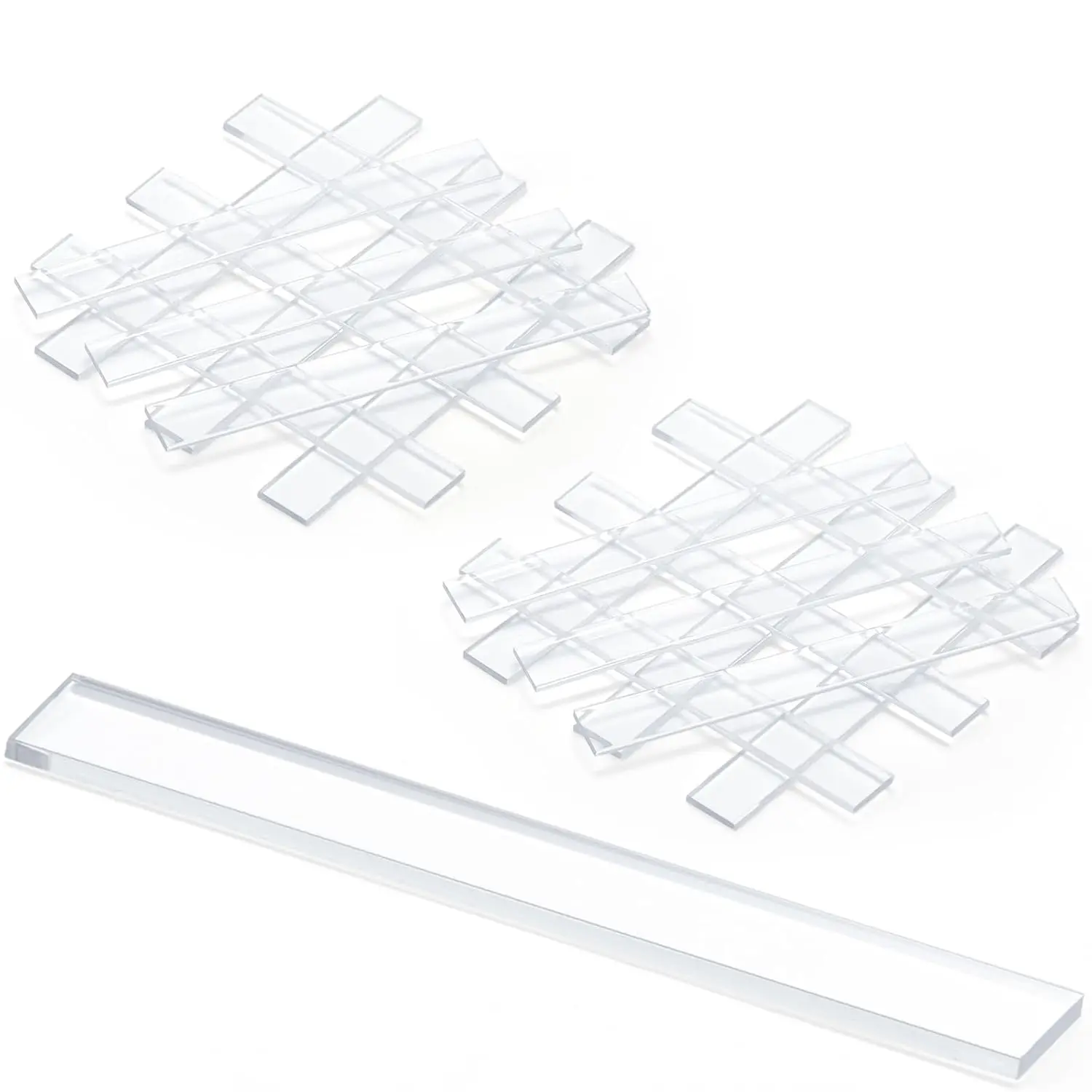200 Pcs 0.040" X1/4" x 2" Bulk Clear Plastic Setting Blocks Glass Shims for Glass Shower Mirrors Bathroom Mounting Kitchen Window Spacer Construction Shim