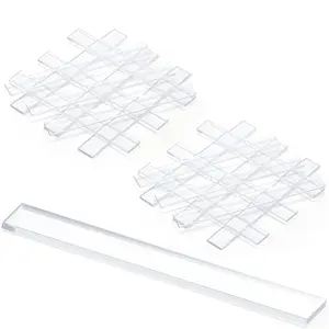 200 Pcs 0.040" X1/4" x 2" Bulk Clear Plastic Setting Blocks Glass Shims for Glass Shower Mirrors Bathroom Mounting Kitchen Window Spacer Construction Shim