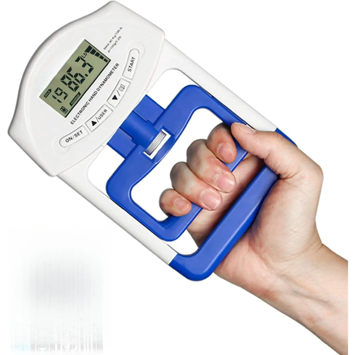 Digital Hand Dynamometer Grip Strength Tester (265lb/120kg) - FDA Registered, Backlit Display Strength Training Equipment for Grip Testing