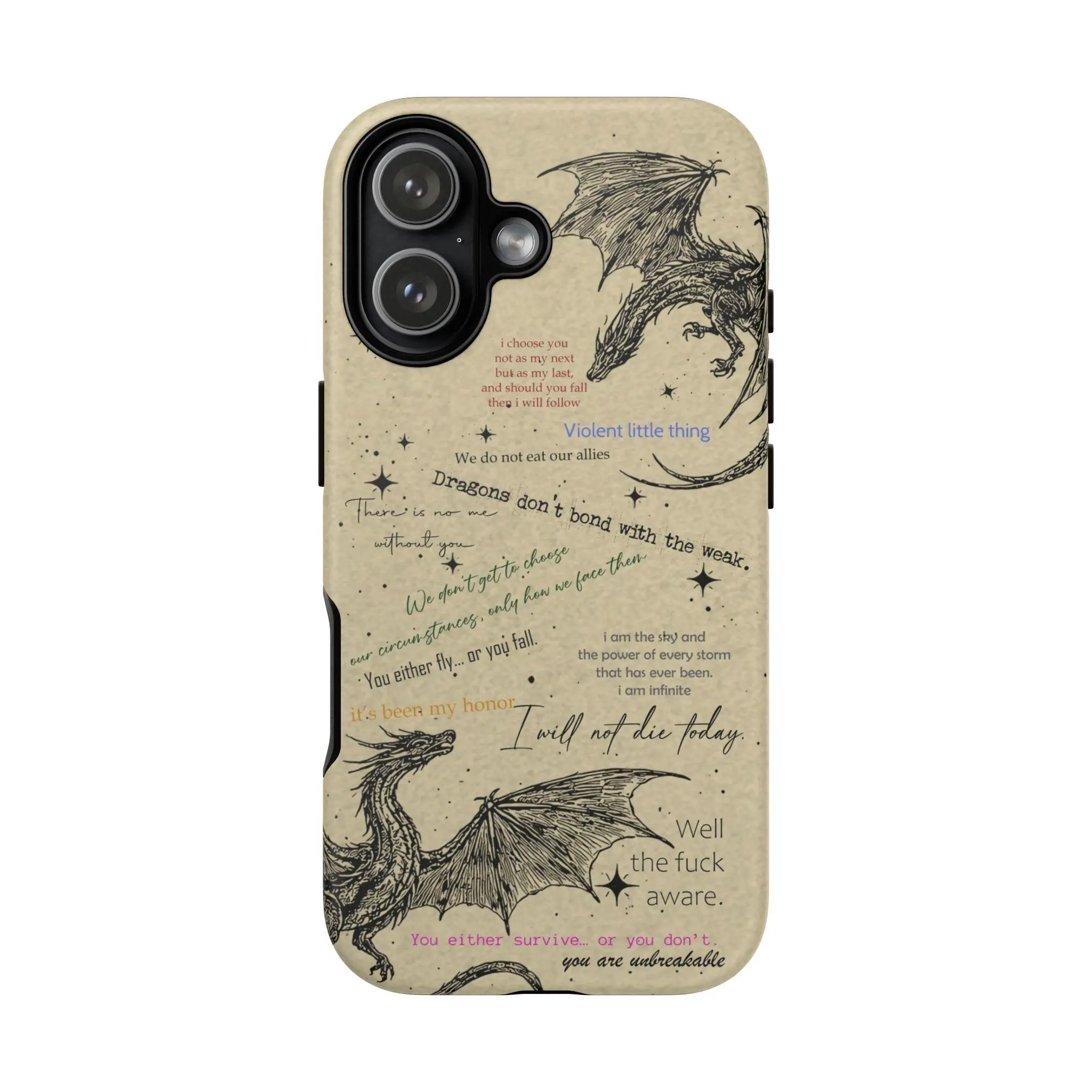 Fourth Wing Phone Case: Dragon Rider Fantasy Bookish Gift for Fantasy Book Lovers Suitable for iPhone 17-11 Pro Max/Plus and  Samsung Galaxy S23-25