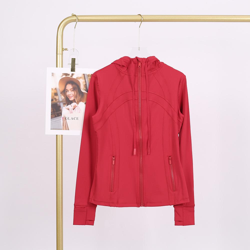 LULU  New hooded jacket for summer, thin, quick drying, slimming, tight fitting, sports and elastic jacket, slim fit