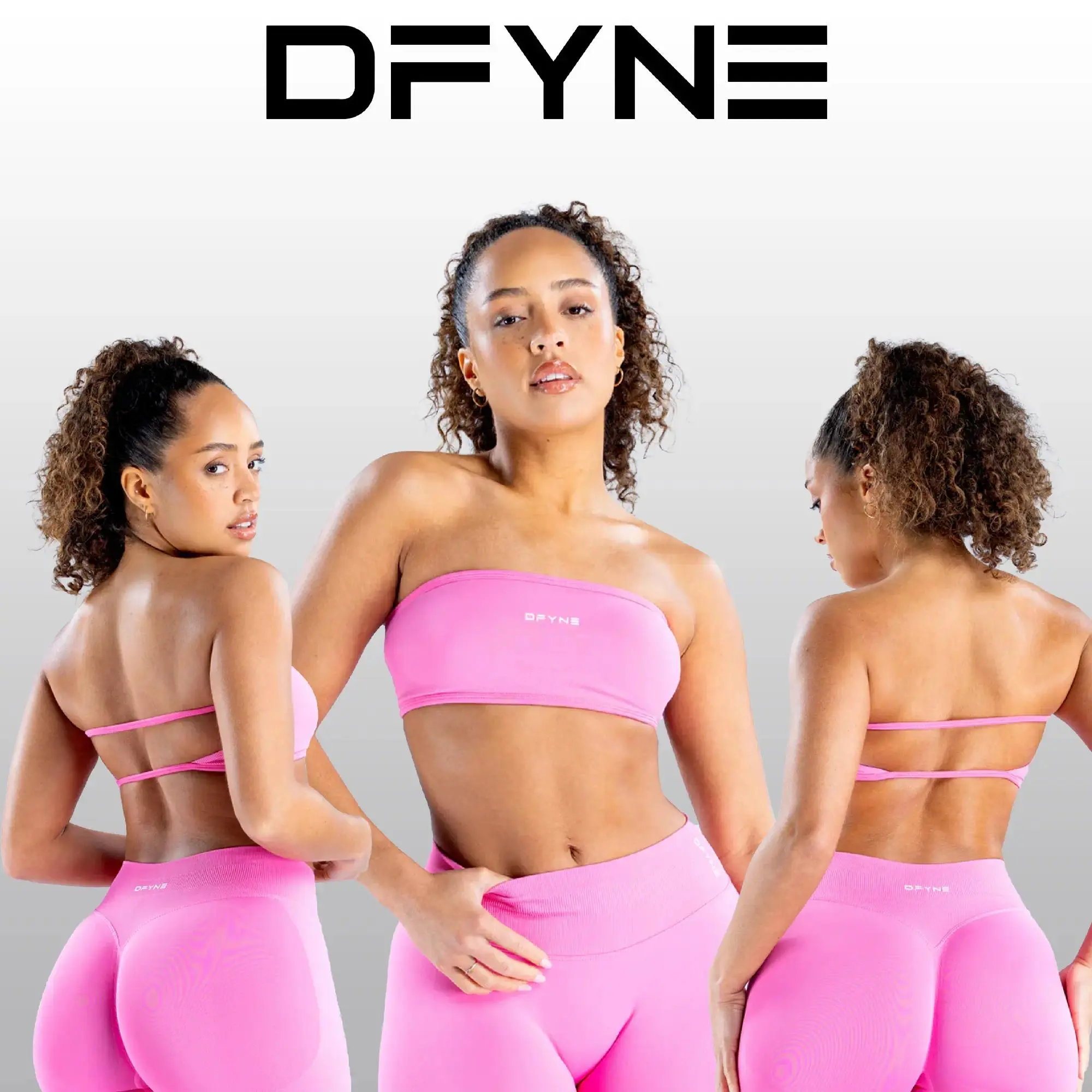 Dfyne Impact Women's 2-Piece Seamless Activewear Set - Open Back Bandeau Bra & Sculpting Shorts, Quick Dry for Yoga & Workout, Activewear For Yoga, Open Back Bra, Yoga/Running