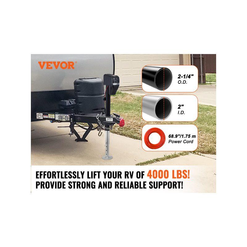 VEVOR Electric Trailer Jack, Power Tongue Jack Weight Capacity 4000 lbs, 9.84-33.85 Electric Tongue Jack with Waterproof Cover for Lifting RV Trailer, Horse Trailer, Utility Trailer, Yacht Trailer