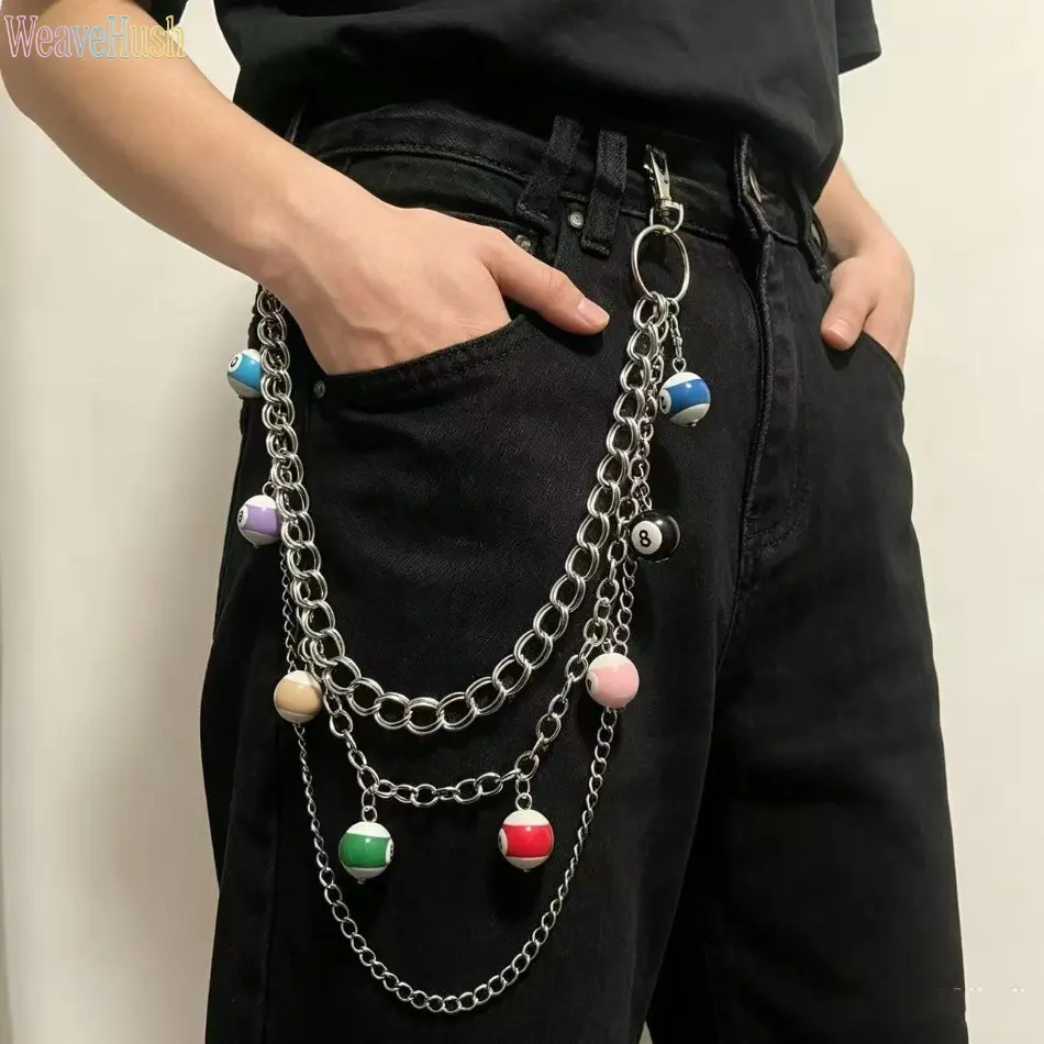 Billiard‑Bead Multi‑Layer Metal Trouser Chain, Streetwear Outfit Essentials, Hot‑Selling Punk Unisex Waistband Hanging Chain, Cool Jean Accessory for Men & Women Street‑Matching and Party‑Occasions