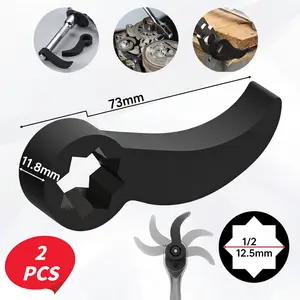 Pry Bar Mechanic Wrench Adaptor Head, Crowbar Adapter Head Tool Adjustable Angle Half Shaft Removal Car Repairing Tools 1/2" Drive, For Confined Space-YY1