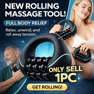 Handheld Electric Muscle Massage Roller, 3-Speed Ergonomic Fascia Relaxer, Home Fitness Neck Shoulder Leg Massager, Relief Aid, Relaxation Aid, Ergonomic Fascia Reliever, Shoulder Neck Massager