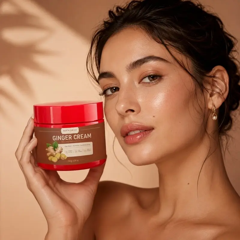 Ginger Massage Cream, Ginger Extract, Nourishing, Deep Hydration, Softening, Refreshing, Dry Skin Care, 140g