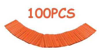 4 Pcs Plastic Razor Blade Scraper and 100 Pcs Blades, Remove Label Decal Tool， Forwithout Scratches Plastic Razor Blade Scraper, Adhesive Remover for Stickers, Gaskets and Paints on Window Car Glass