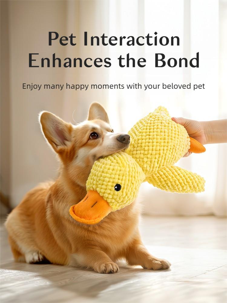 Self-Play Squeaky Plush Dog Toy – Indestructible Chew Toy for Large Breeds, Boredom Buster with Grinding Teeth Design