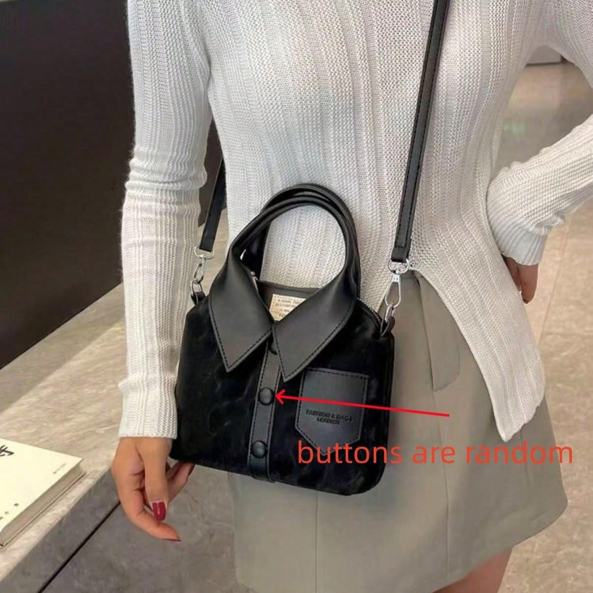 1 Piece Bag Shaped Bag Small Square Crossbody BagPu Fabric With Long Strap Shoulder Bag Satchel, Hot Girl Style, Clothing Bag Unique Stylish Women's Handheld Bag With Simple Shirt Design
